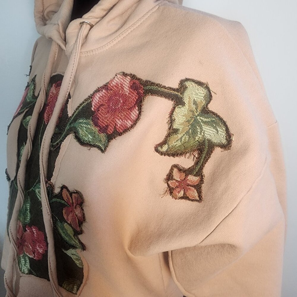 One-of-a-Kind Reworked Cropped Hoodie reworked by me - Picture 3 of 9